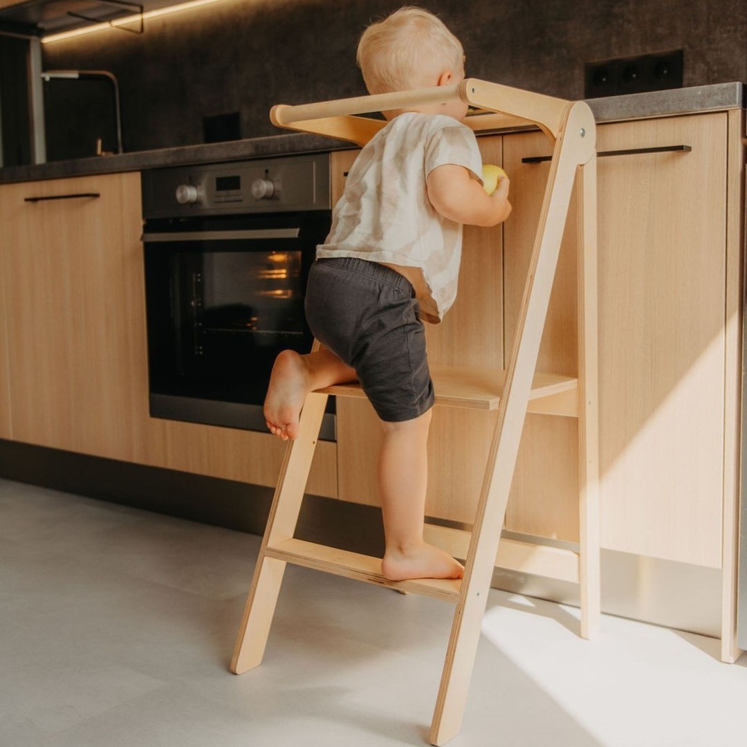 Tour d’apprentissage pliable pour enfant avec barrière amovible – Image 7