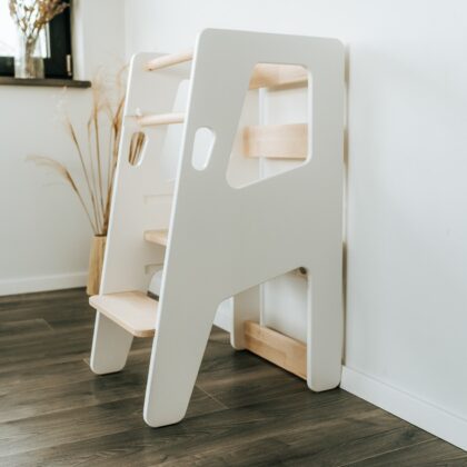 Tour d'observation Montessori Safety+ - Bouleau artisanal avec barrière verrouillable