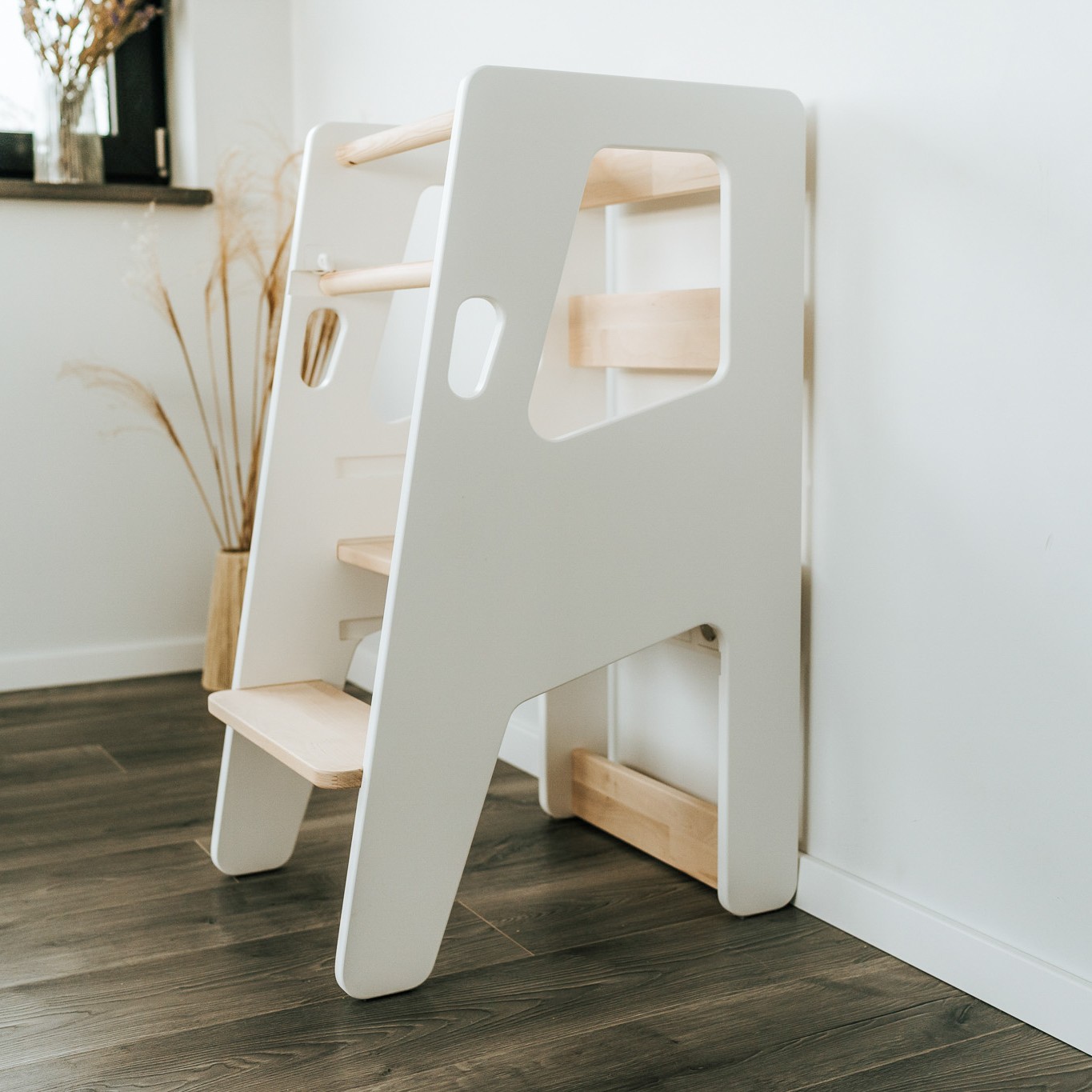 Tour d'observation Montessori Safety+ - Bouleau artisanal avec barrière verrouillable