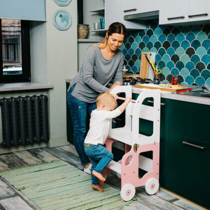 Tour d'observation Voiture 2-en-1 | Tour de cuisine enfant
