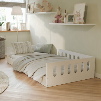 Lit au Sol Timon - Lit Enfant avec Barrière Amovible | 2 Tailles